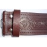 Pipe Band Brown Embossed Leather Waist Belt